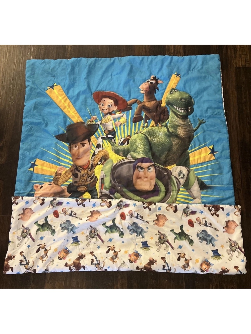 Disney Toy Story-Woody, Buzz, Rex, Jessie Reversible Comforter Blanket 57" x 42"